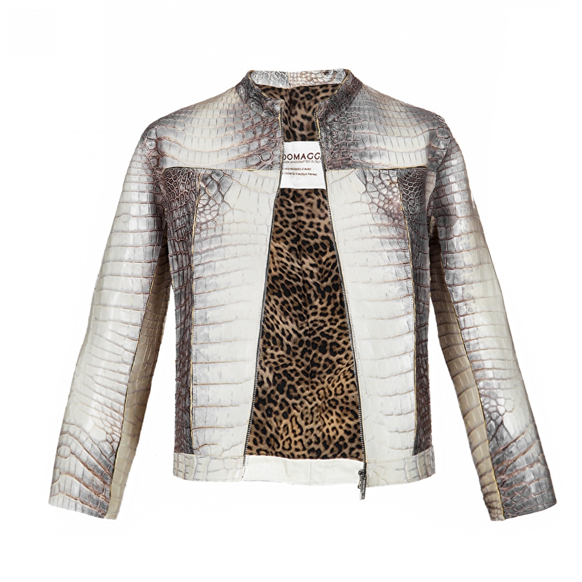 giubbino in pelle coccodrillo