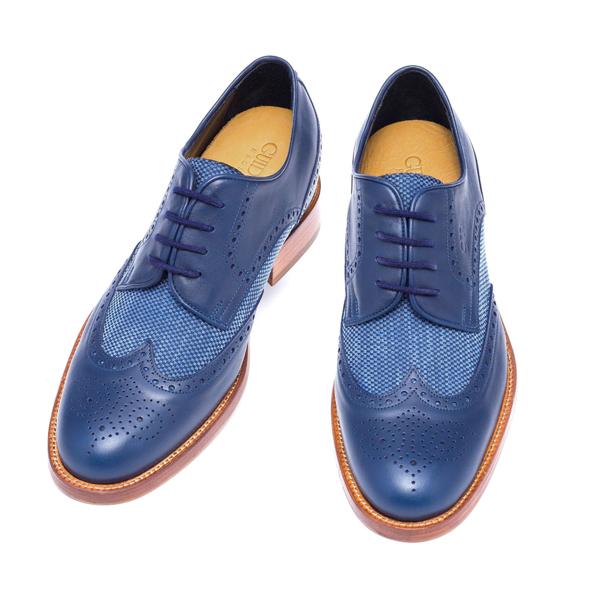 Dandy Classiche scarpe rialzate in Mix Pelle Tessuto da 6 a 8 cm piu alto