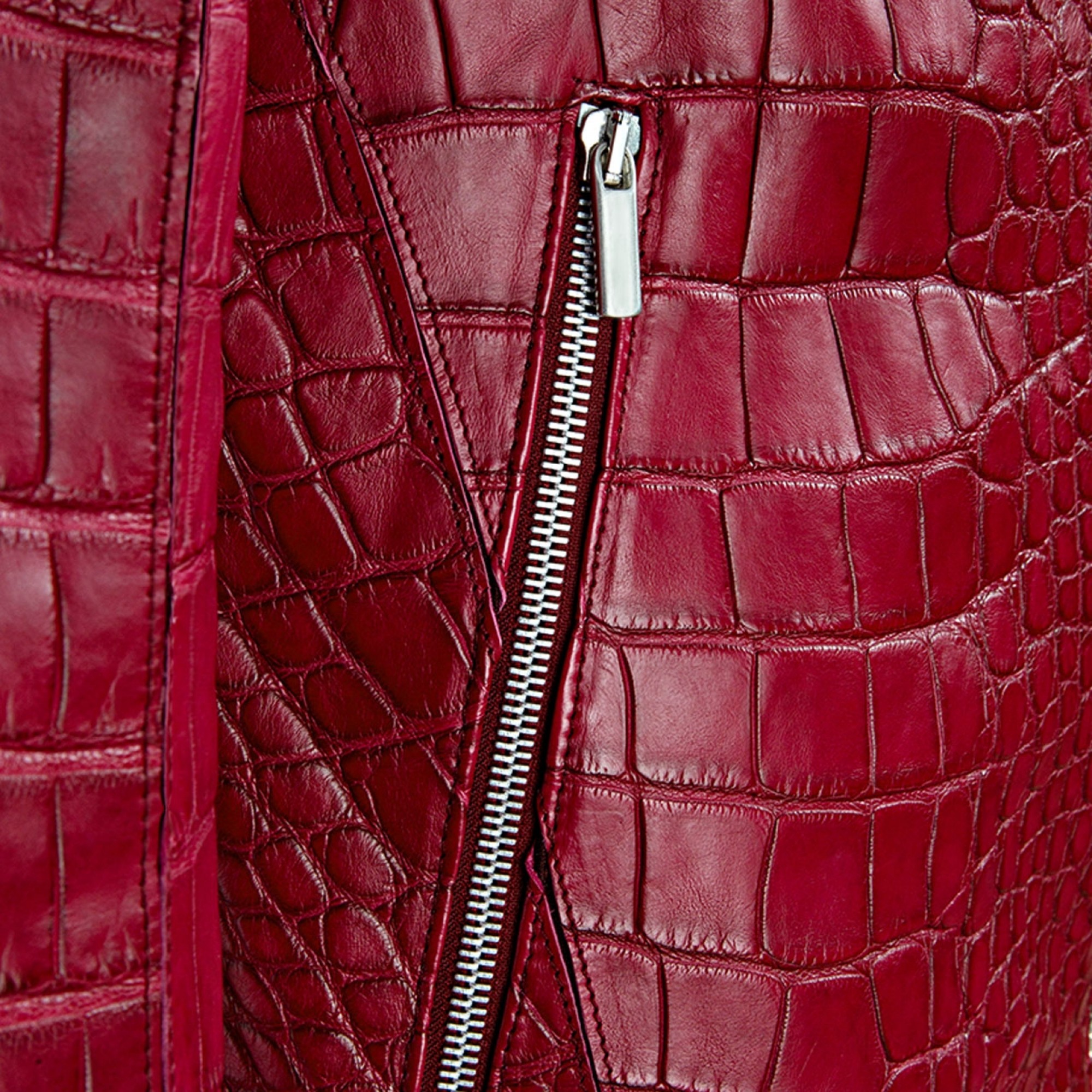 giubbino in pelle coccodrillo