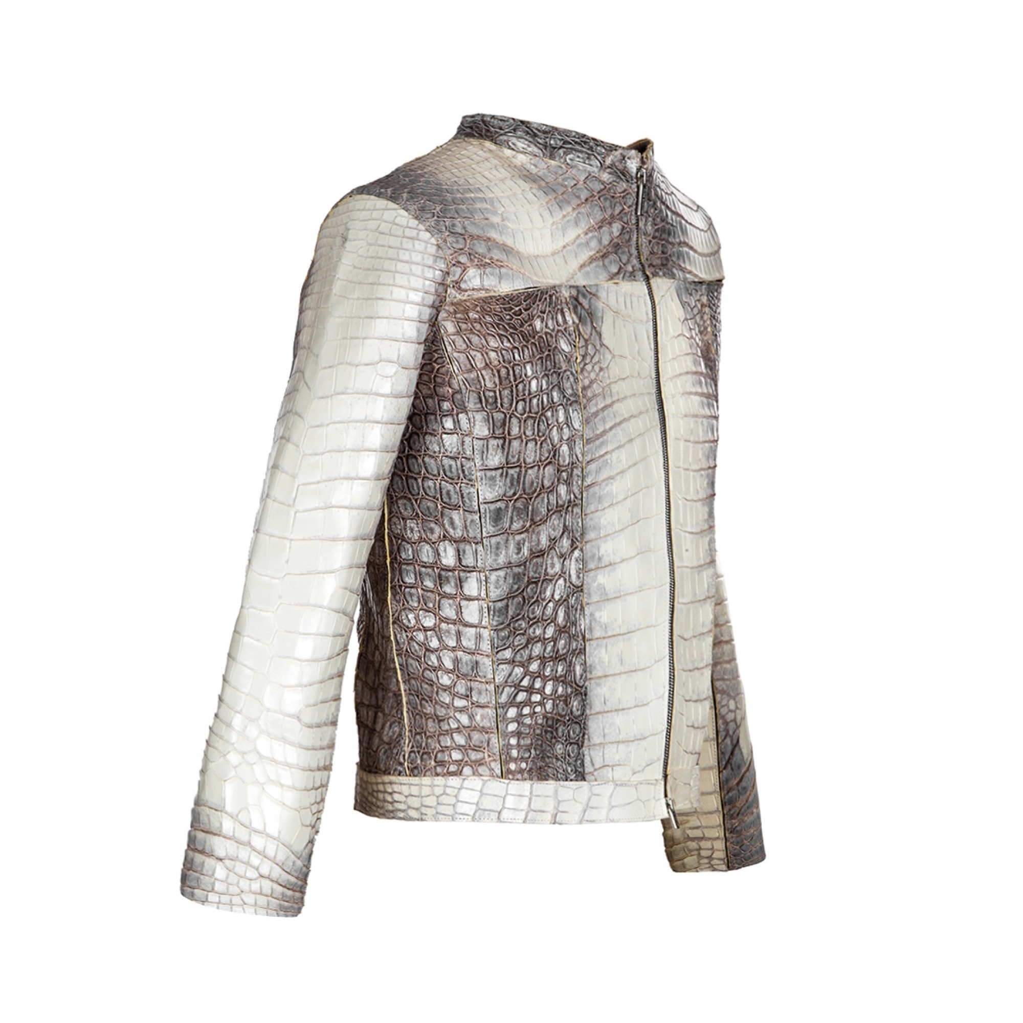 giubbino in pelle coccodrillo