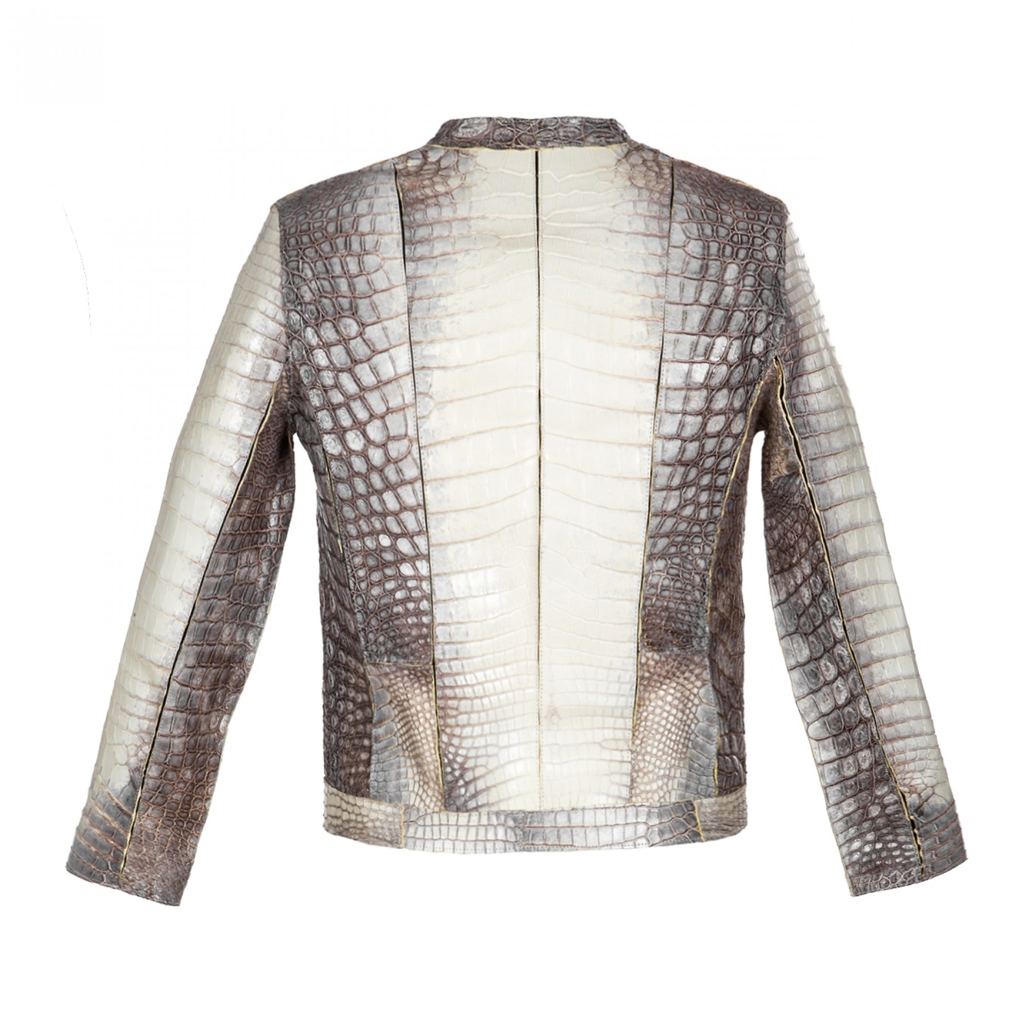 giubbino in pelle coccodrillo