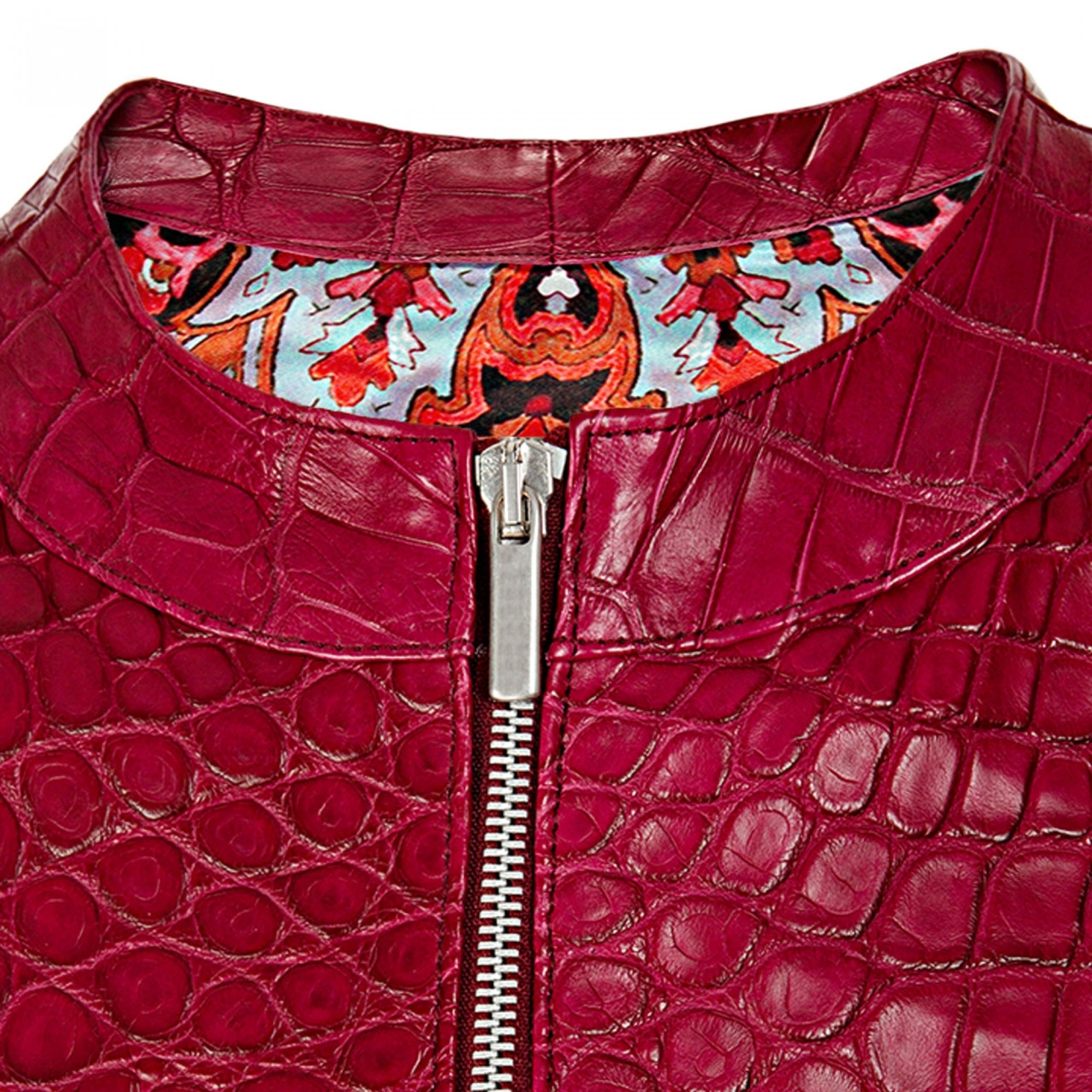 giubbino in pelle coccodrillo