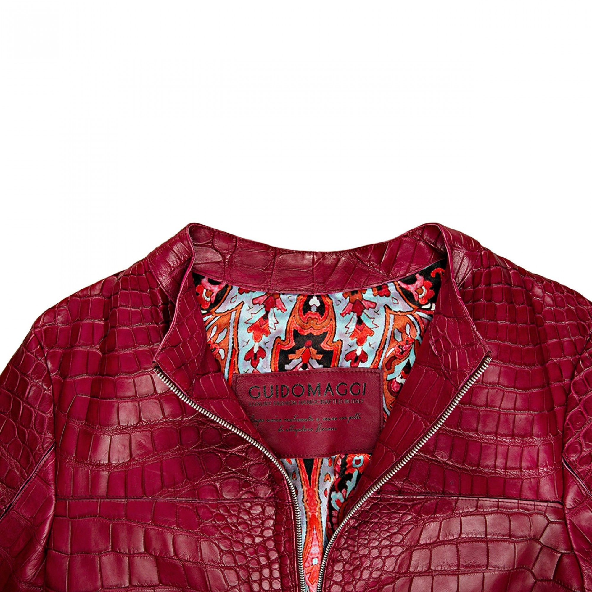 giubbino in pelle coccodrillo