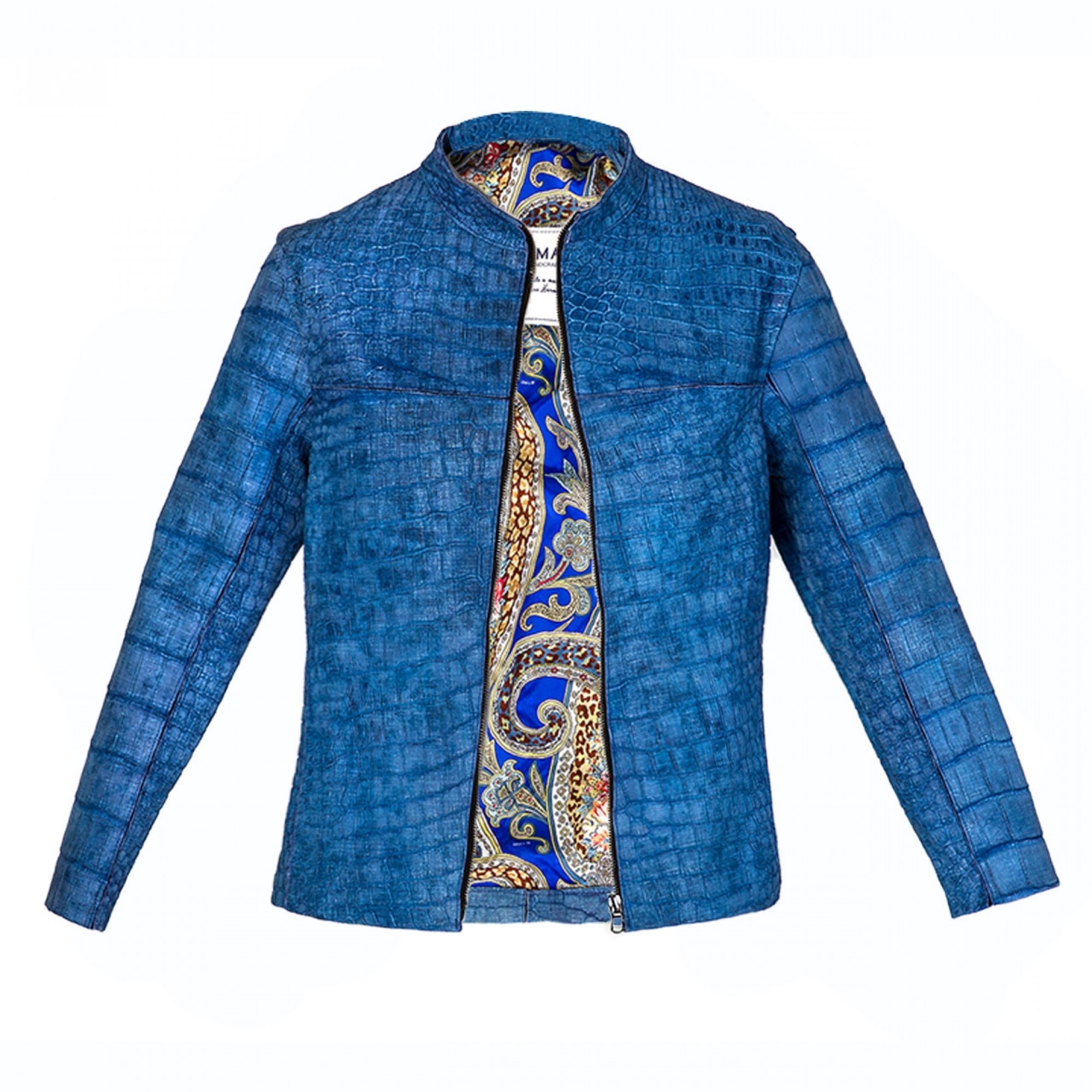 Boss Giubbino in Pelle di Coccodrillo Hermes Slim Fit Personalizzabile