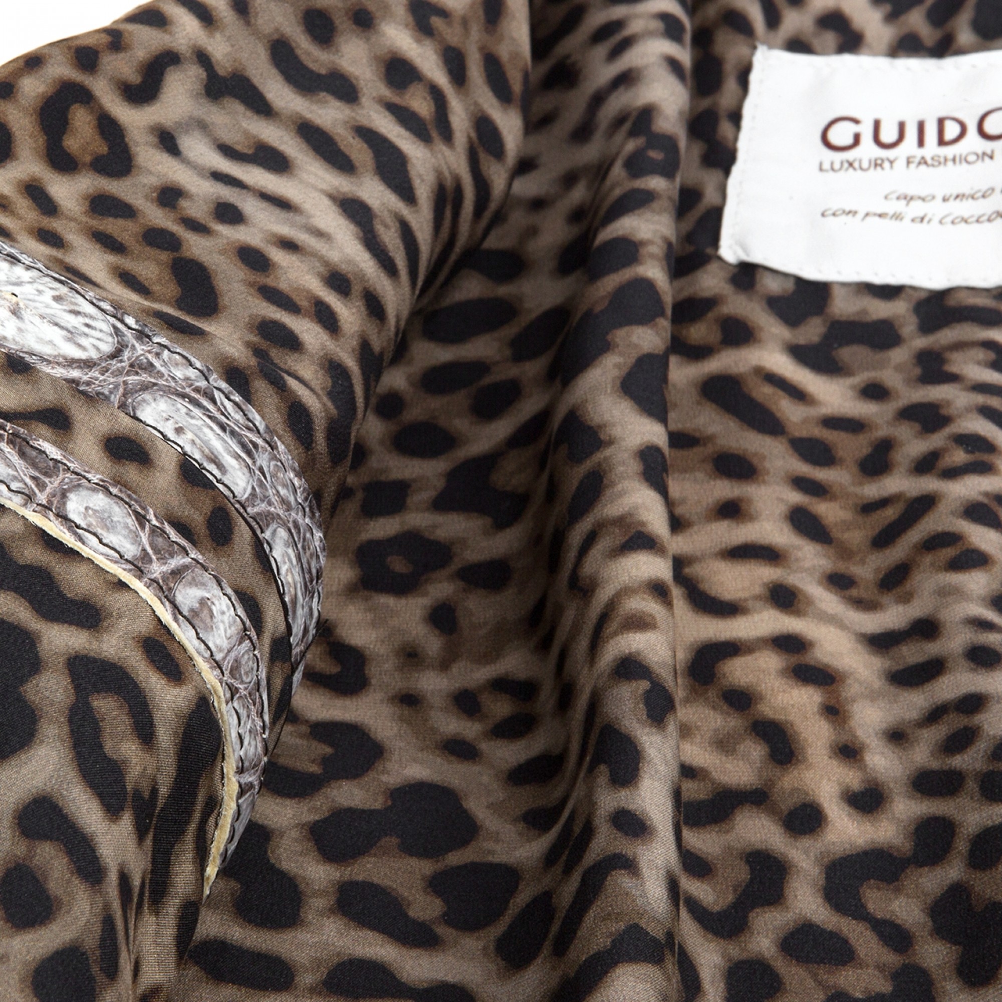 giubbino in pelle coccodrillo