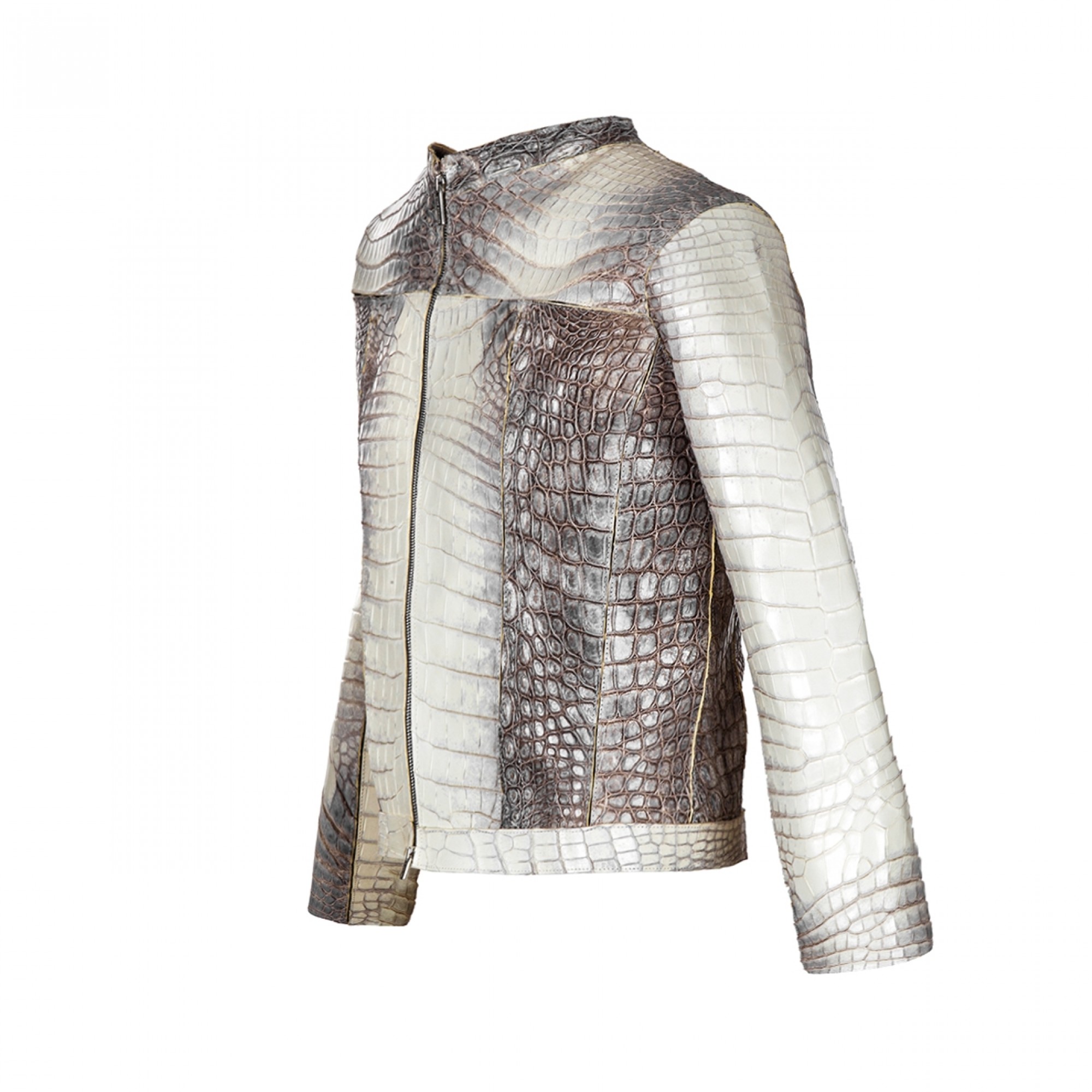 giubbino in pelle coccodrillo