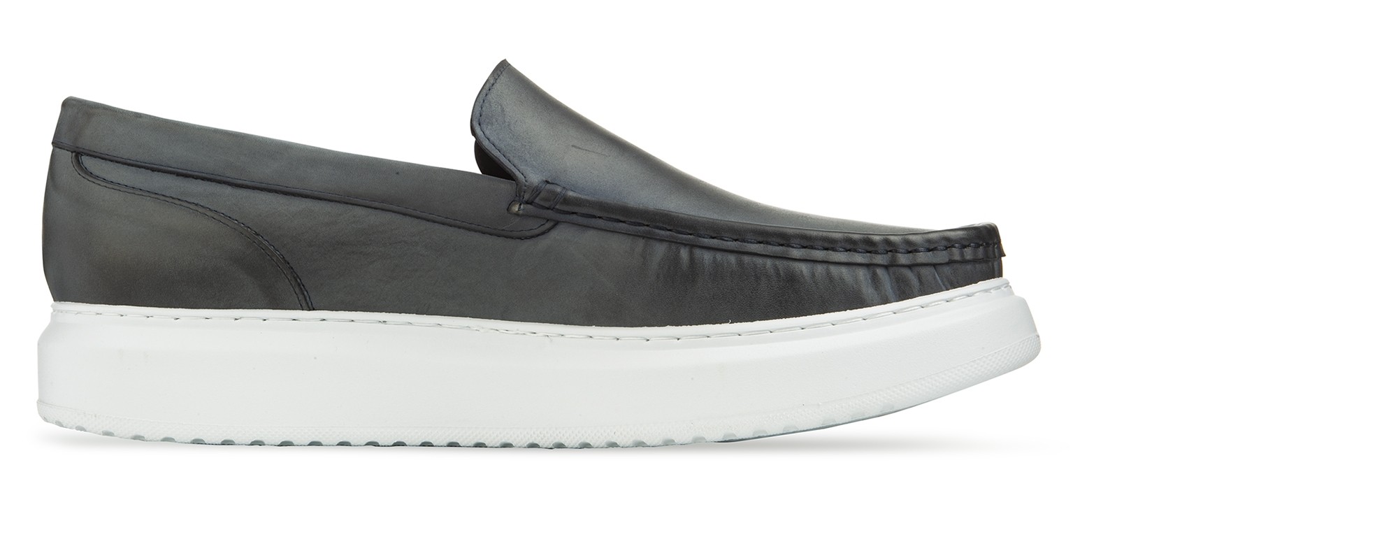 mocassino con rialzo grigio