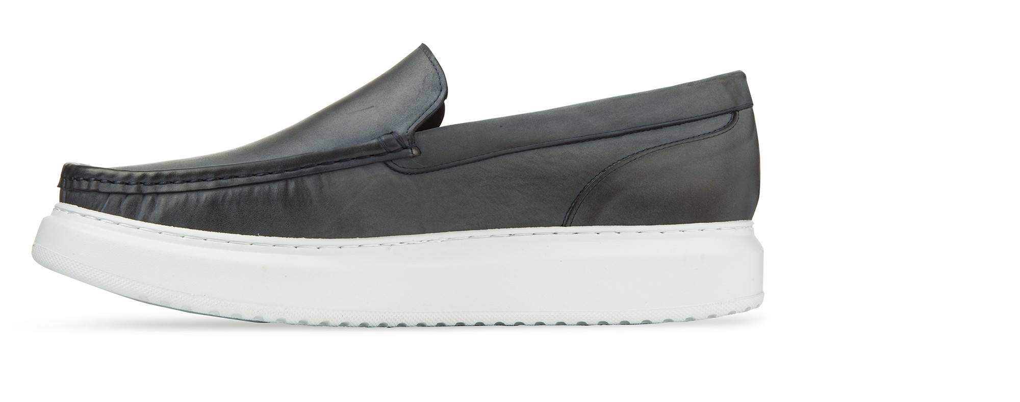 mocassino con rialzo grigio