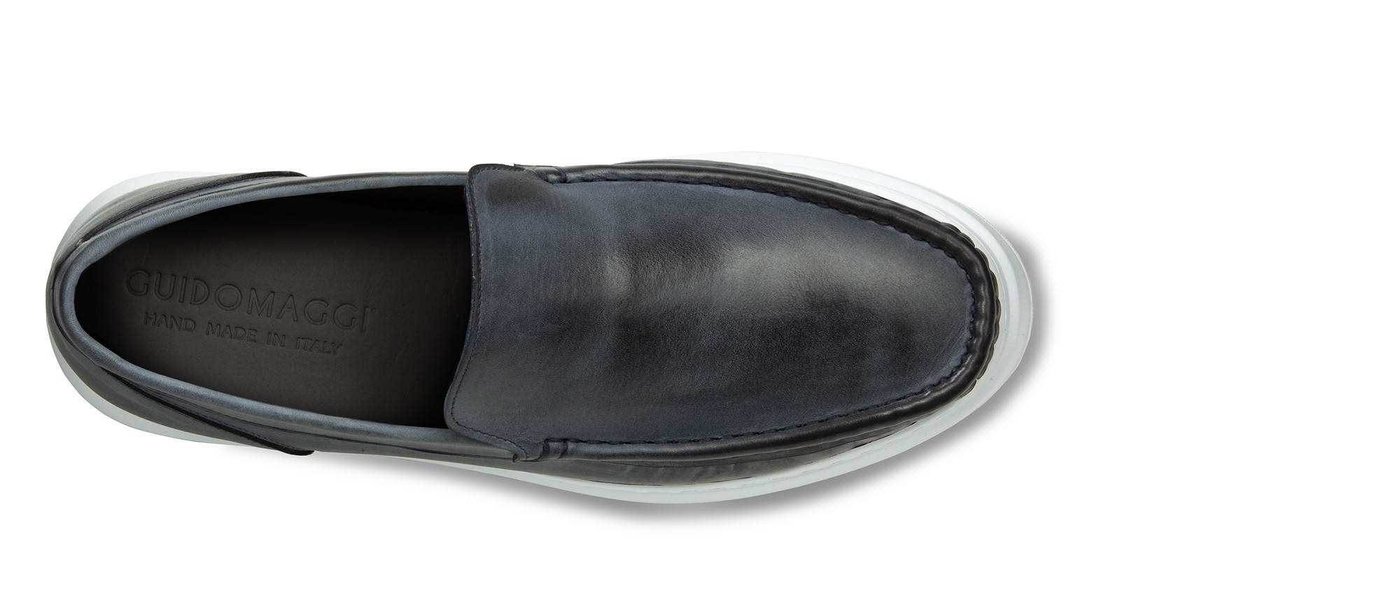 mocassino con rialzo grigio