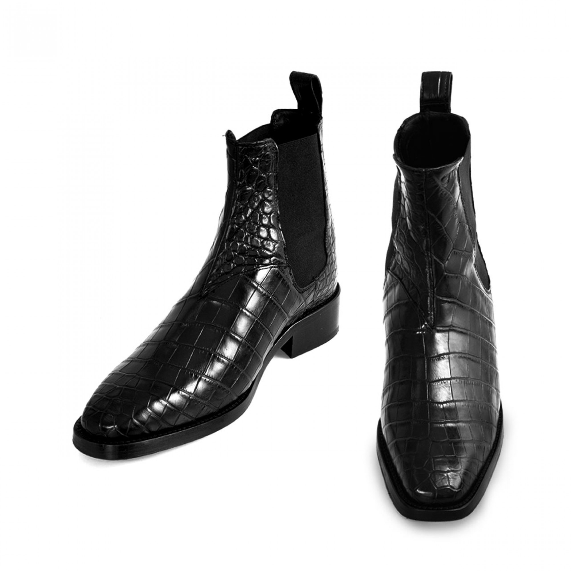 Patagonia Stivali con rialzo in Pelle Coccodrillo da 6 a 8 cm