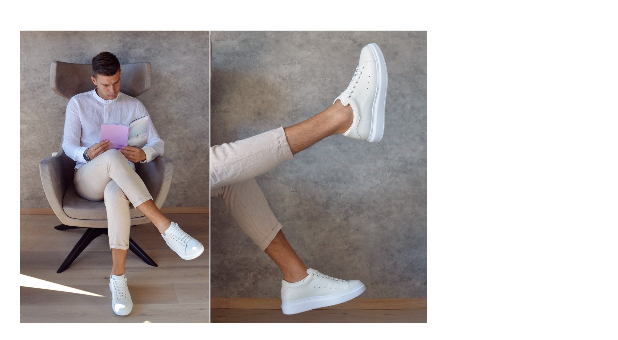 Biarritz scarpe con rialzo in Pelle Da 6 a 8 cm piu alto