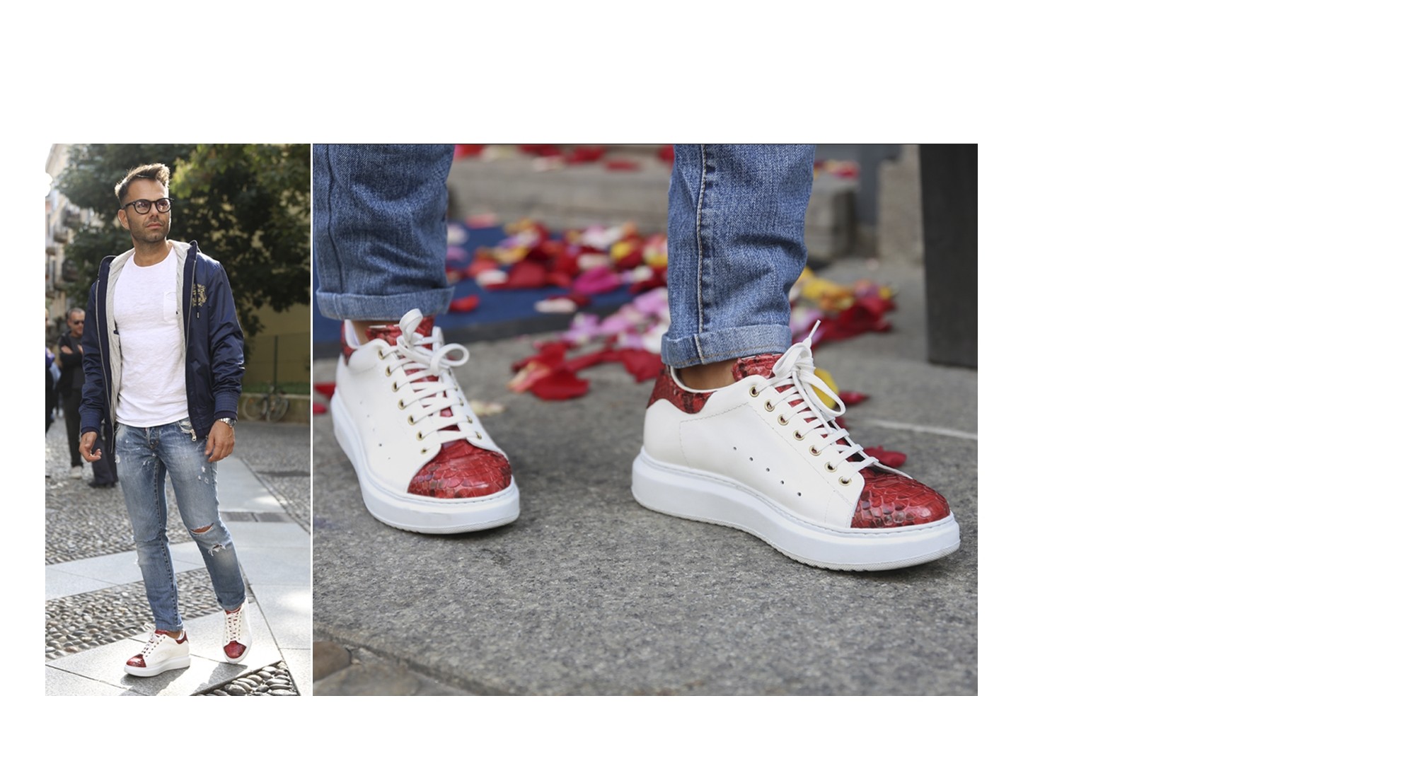 Converse bianche alte con discount rialzo