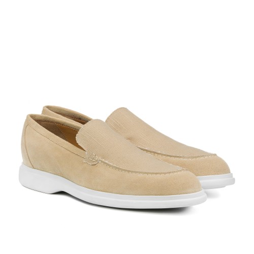 Downey - Mocassini con rialzo in Mix Pelle/Tessuto fino a 7 cm più alto