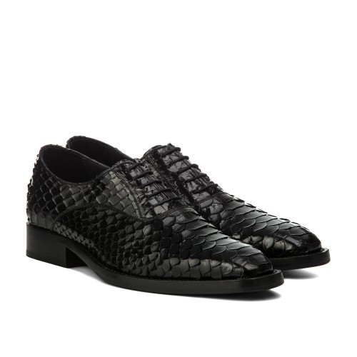 scarpe con rialzo in pelle esotica