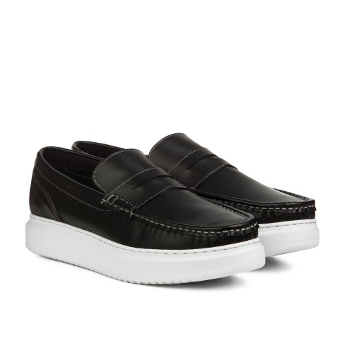 Soldino - Slip on rialzanti da uomo in Pelle Pieno Fiore fino a 7 cm più alto
