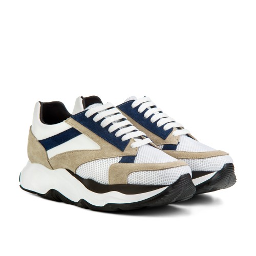 Sutri - Sneakers con rialzo interno in Mix Pelle Anguilla da 6 a 11 cm più alto