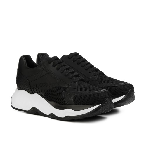 Corvara - Sneakers con rialzo interno in Mix Pelle/Tessuto da 6 a 11 cm più alto