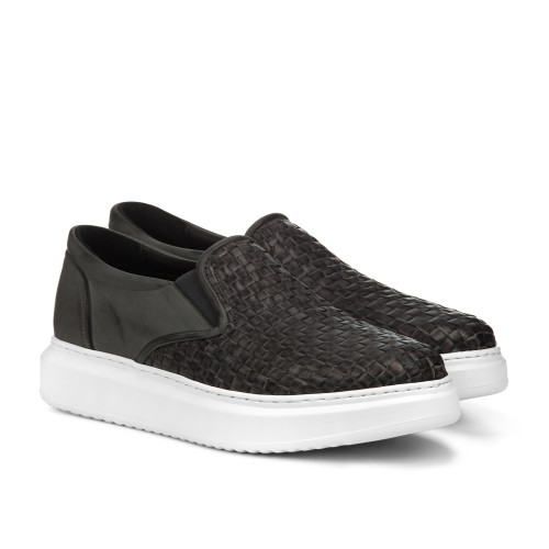 Saint-malo - Slip on con rialzo interno da uomo in Mix Pelle fino a 6,5 cm più alto
