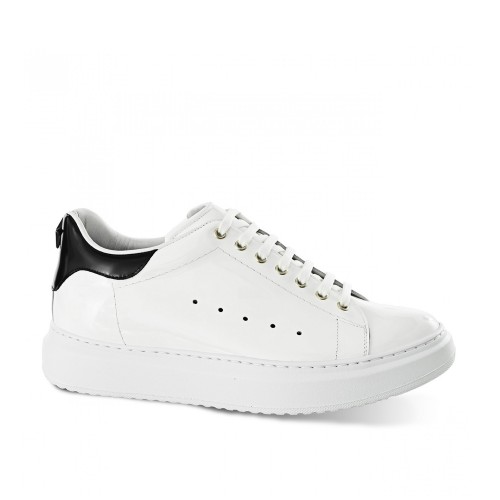 Black Star - Sneakers uomo con rialzo interno in Pelle Pieno Fiore da 6 a 8 cm più alto