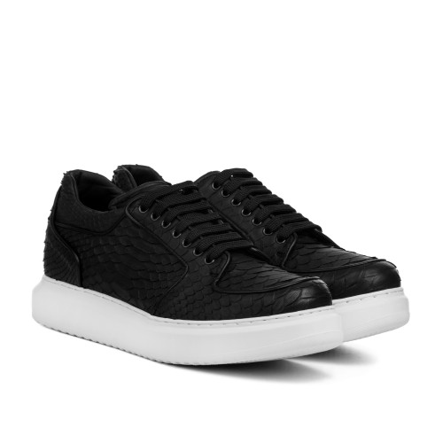 Zoagli - Sneakers con rialzo interno in Pelle Pitone da 6 a 8 cm più alto